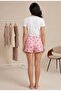Women's Pajama Shorts - Dowry Set, Cotton, Cherry - Bowknot - Teddy Bear Pattern, Summer Home Wear - 3