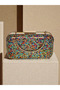 Rainbow Handmade Full Stone Metal Handle Thick Chain Women's Evening Dress Bag Wedding Engagement Graduation - 5