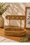 Wicker Rattan Jewelry Buckle Organizer Oval Organizer 24*20cm - 2