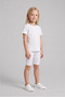3-Piece Cotton Children's Short Leggings Above Knee (Black, White, Ecru) - 2