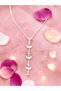 Gold and Silver Color Bird Motif Dangling Zircon Stone Chain Steel Necklace - Tarnish Resistant - 45cm