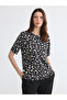 Original Oval Collar Patterned Women's T-Shirt