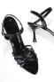 Women's Black Metallic Patent Leather 7cm Thin Heeled Evening Dress Shoes Fs45My01A - 5