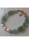 Natural Stone Aventurine and Real Pearl Women's Bracelet - 2