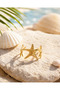 Starfish Circle Steel Ring - Adjustable (Gold Color)