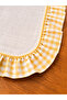 Yellow Gingham Ruffled Premium Linen Runner 40X110 - 2