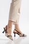 Katya Women's Brown Embroidered Gold Accessory Heeled Shoes - 4