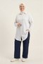 White Plus Size Wide Fit 100% Cotton Muslin Fabric Women's Shirt Tunic - Hajj and Umrah Compatible - 3