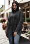 Women's Hooded Front Single Pocket Ethnic Cotton Sweater - 2