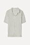 Men's Off-White Striped Comfort Fit Short Sleeve Shirt - 4