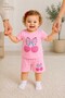 Baby Girl Cherry Patterned Cotton Shorts Set - 3