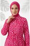 Beli Lace-Up Polka Dot Layered Dress 0284-01 Pink - 3