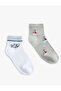 Printed Cotton 2-Piece Sock Set - 2