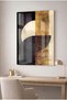 Gold and Black Abstract Decorative Tempered Glass Painting - Painting for Business, Home and School