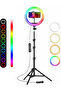 10 Inch RGB LED Soft Ring Light with Mobile Holder & Adjustable Brightness 360° Rotating Selfie Ring Light for Live Streaming, Makeup, Photography & Video Recording