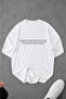 Minimal Text Design Printed Basic Oversize T-Shirt