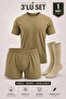 Men's Soldier Underwear Set Khaki Undershirt Argentina Boxer Long Socks 3-Piece Set 1 Piece - Anti-Sweat Breathable Fabric