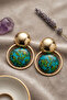 Metal Mosaic Round Earrings 5 Cm. - 3