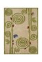 Sdt Ladybug and Insect Figured Ivy Spiral Patterned Beige and Green Woven Base Decorative Carpet Sdt1372 - 3