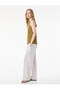 Cotton Pocketed Straight Wide Leg Embroidered Trousers - 2