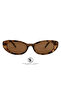 Women's Leopard Cateye Sunglasses with Gold Details Uv400 Ultra Light Modern Slim Sik - 5