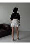 White Polka Dot High Waist Crumpled Fabric Ruffle Mini Short Skirt Gg88000 - 5