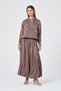 Women's Comfortable Fit Stone Detail Skirt Suit Brown 31360