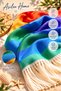 Turkish Peshtemali 100X180 cm Premium 100% Cotton Rainbow Striped Beach Towel Lightweight Sand-Repellent Quick-Drying Luxury Peshtemal - 4