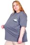 Mode XL Real Big Size Women's T-Shirt Bıs Yaka Beyond U26115 Fume - 4