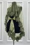 Soft Green Vip Luxury Bridal Veil Set, Appliqued Henna Night Veil Cover 6 Piece Set - 5
