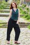 Lace-Up Waist Pocketed Loose Fit Women's Authentic Shalwar Trousers