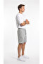 Men's Gray Comfort Shorts with Ribbed Front Pockets and Zippered Back Pocket Detail - 4
