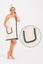 Women's Cotton Bath and Sauna Set – Ruffle Detailed Towel and Hair Cap