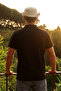 Men's Buttoned Loose Black Polo Collar T-Shirt - 5