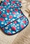 Blue Strawberry and Daisy Patterned Liquid-Proof Baby Food and Activity Bib with Pockets and Sleeves for 6-24 Months - 5