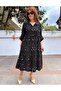 Italian Embossed Embroidered Long Dress Black - 3