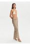 Beige Color Gradient Shimmering Knitwear Pants - 3