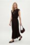 Women's Vanda Modal Touch Padded Sleeveless Blouse Elastic Waist Long Skirt Brown Bottom-Top Set - 2
