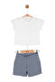11603 Mare Ecru-Navy Blue Baby Girl Set