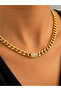 Gold Chain Detailed Stone Necklace – 46 cm Stylish Design - 3