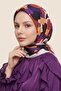 وشاح من القطن الناعم باللون البرتقالي بنمط هندسي مختلط