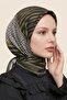 وشاح من القطن الناعم بنمط الحمار الوحشي المخطط باللون الكاكي