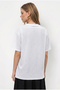 Women's White Gilded Printed Oversize T-Shirt with Chain and Scarf Detail 2214 60286293 - 5