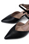 Women's Genuine Leather Black Heeled Shoes - 3
