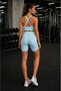 Women's High Waist Biker Leggings Set – Underwire Sports Bra & Tummy Control Shorts Leggings Fitness Set