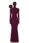 Women's Burgundy Skirt Flounced Silk Jersey Lined Maxi Dress - 3