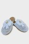 Bow Tie Detail Straw Weave Women's Slippers White - 4