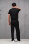 Regular Fit Lycra Self-Striped Half Baggy Trousers T-Shirt Set - 6