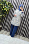 Women's Clothing Plus Size Buttoned Ring Pattern Tunic with Pants Double Set - 7