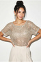 Women's Beige Sequin Detailed Mesh Oversize Blouse 4248 60286308 - 3